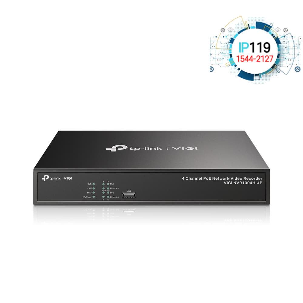 TPLINK 티피링크 고속 데이터 전송 네트워크 비디오 레코더 VIGI NVR1004H-4P-2TB